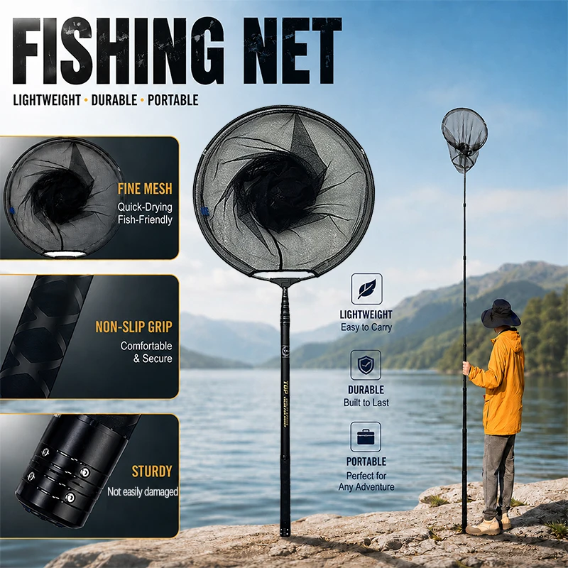 Sacadera de Pesca Telescópica con Malla Suave y Mango Extensible - imagen 5