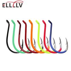 Ellllv 10/0 Anzuelo Pulpo UV Fluo – Acero carbono offset agua salada
