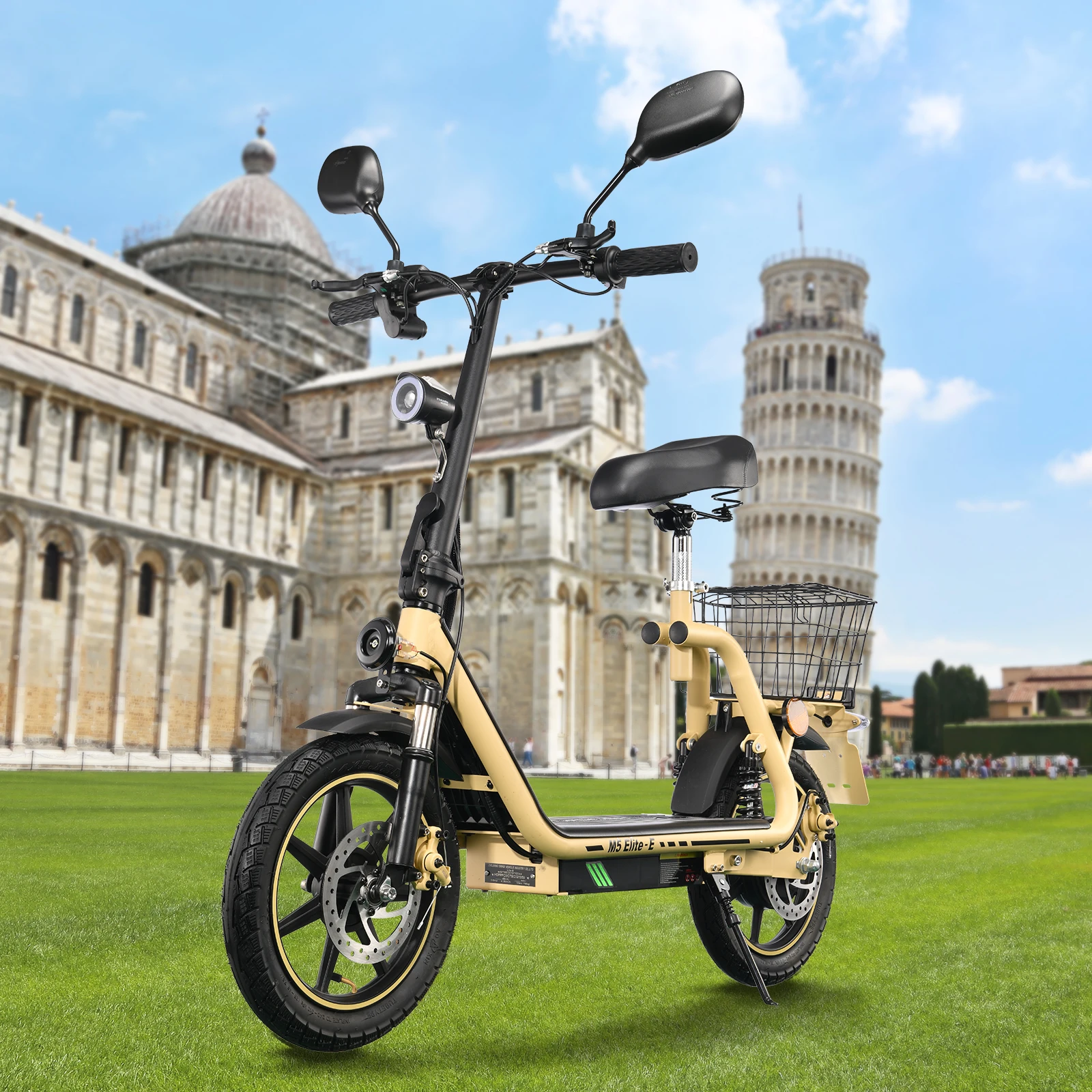Patinete TWOFISH M5 Elite-E con asiento y cesta trasera