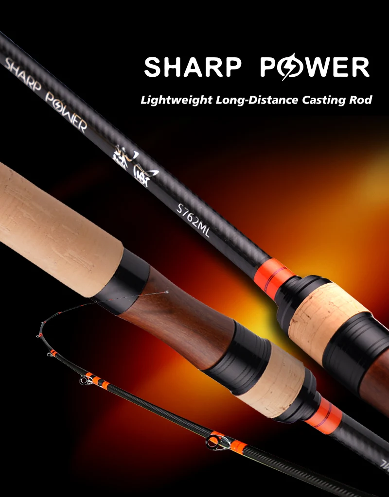 Detalle de la caña PURELURE SHARP POWER para spinning y casting