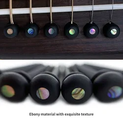 Púas de ébano ranuradas con incrustación de nácar para guitarra acústica