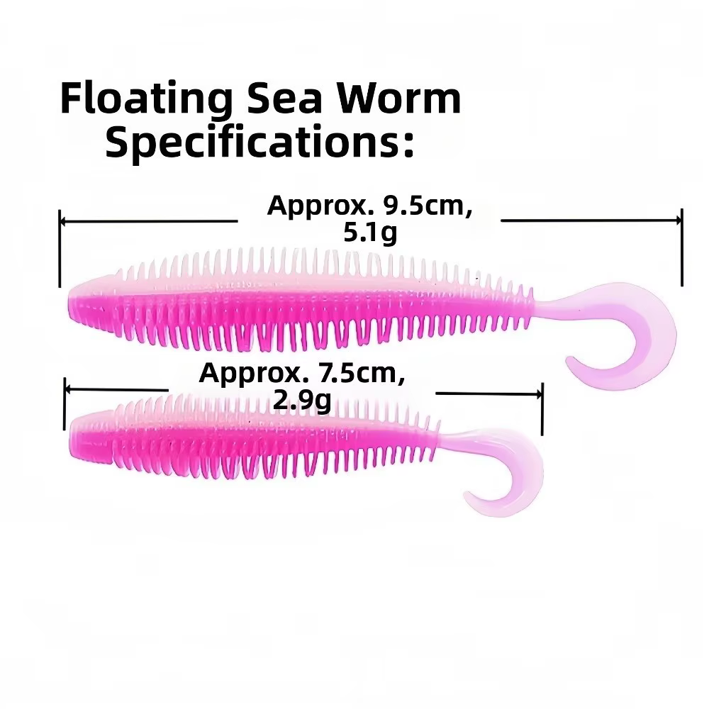 Gusanos artificiales de silicona de doble color para pesca