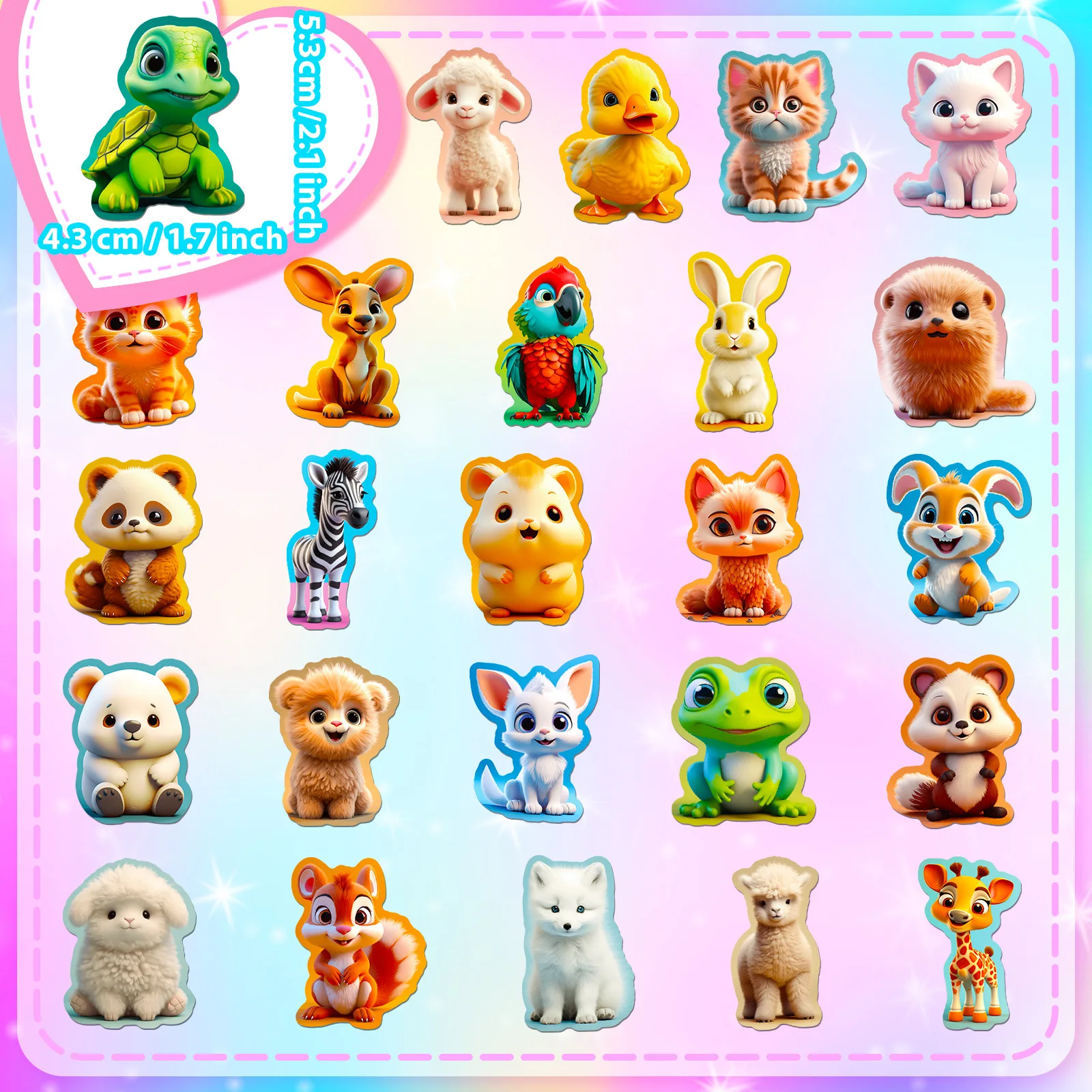 Pegatinas impermeables de vinilo con animales – Para niños - imagen 2
