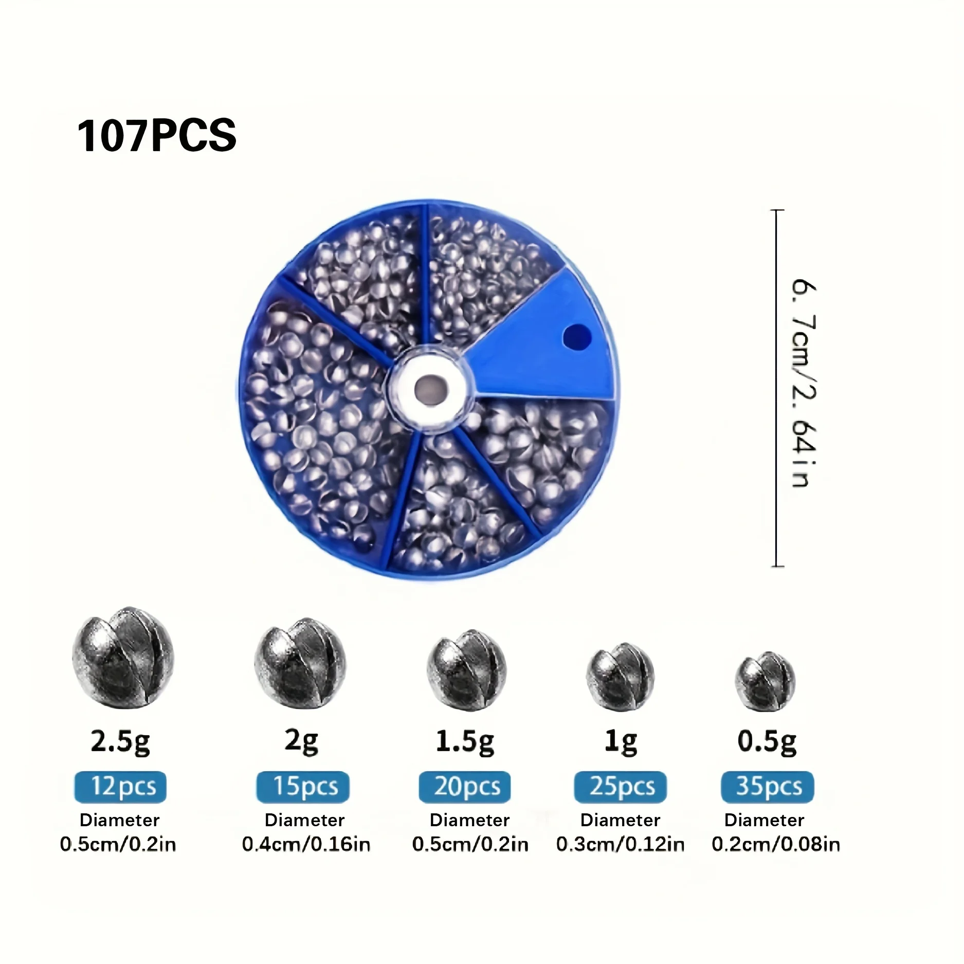 Plomos de pesca redondos desmontables para tiro hendido - imagen 3