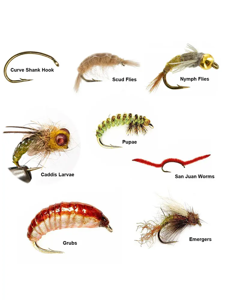 Anzuelo de mosca bronce para ninfa y caddis al atar - imagen 2
