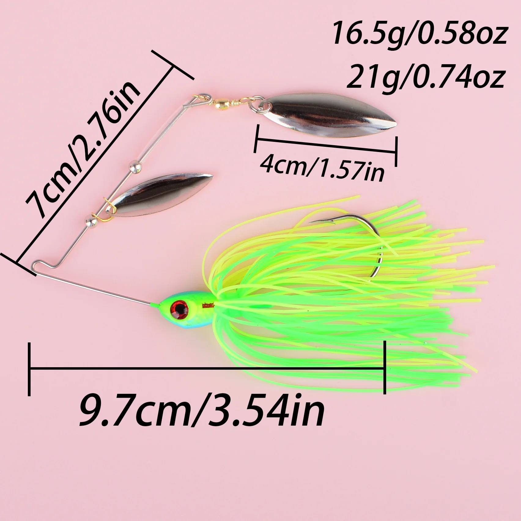 Spinnerbait doble aspa falda silicona anzuelo para lucio, trucha - imagen 4