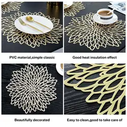 Mantel de PVC para mesa comedor con posavasos y almohadilla hueca