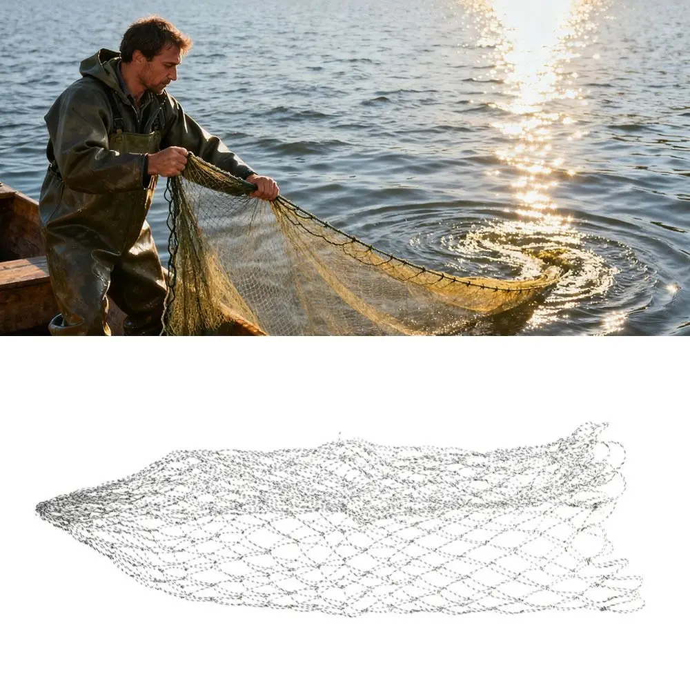 Malla de nylon gris para red de pesca en agua dulce — repuesto - imagen 4