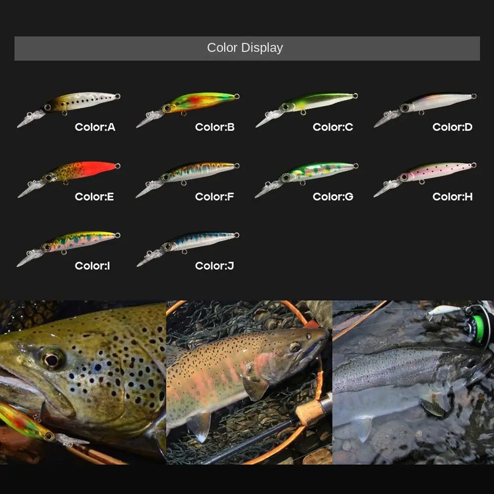 VIB Minnow señuelo hundimiento lento ojos 3D para lubina