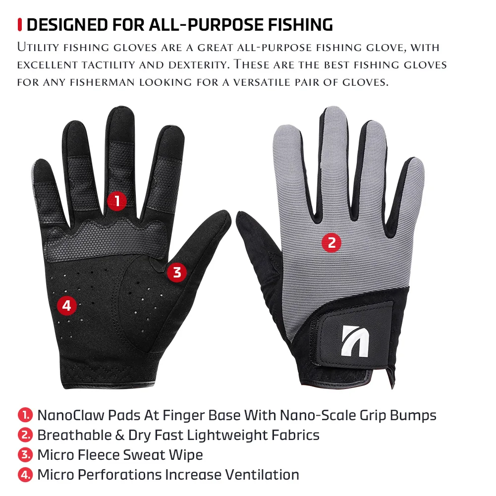 Guantes de pesca NOEBY Nanoclaw antideslizantes anti-UV para jigging - imagen 3