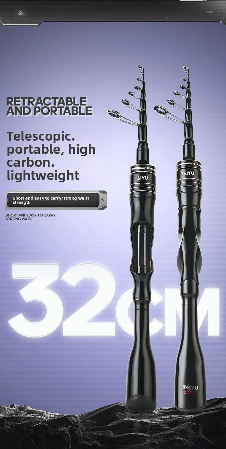 Caña telescópica de fibra de carbono extendida