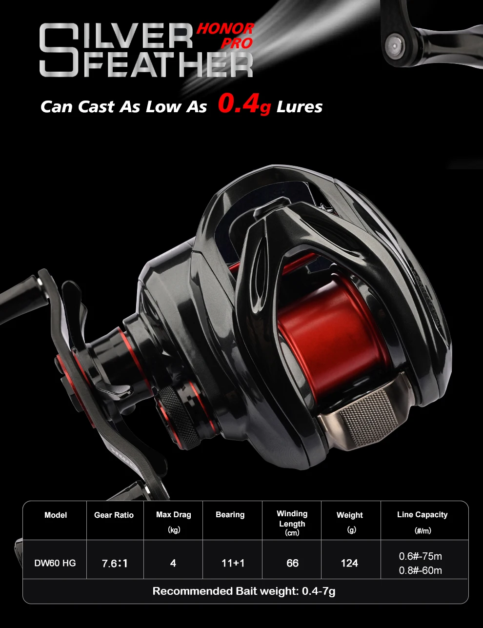 Bobina Silver Feather en carrete BFS ultraligero