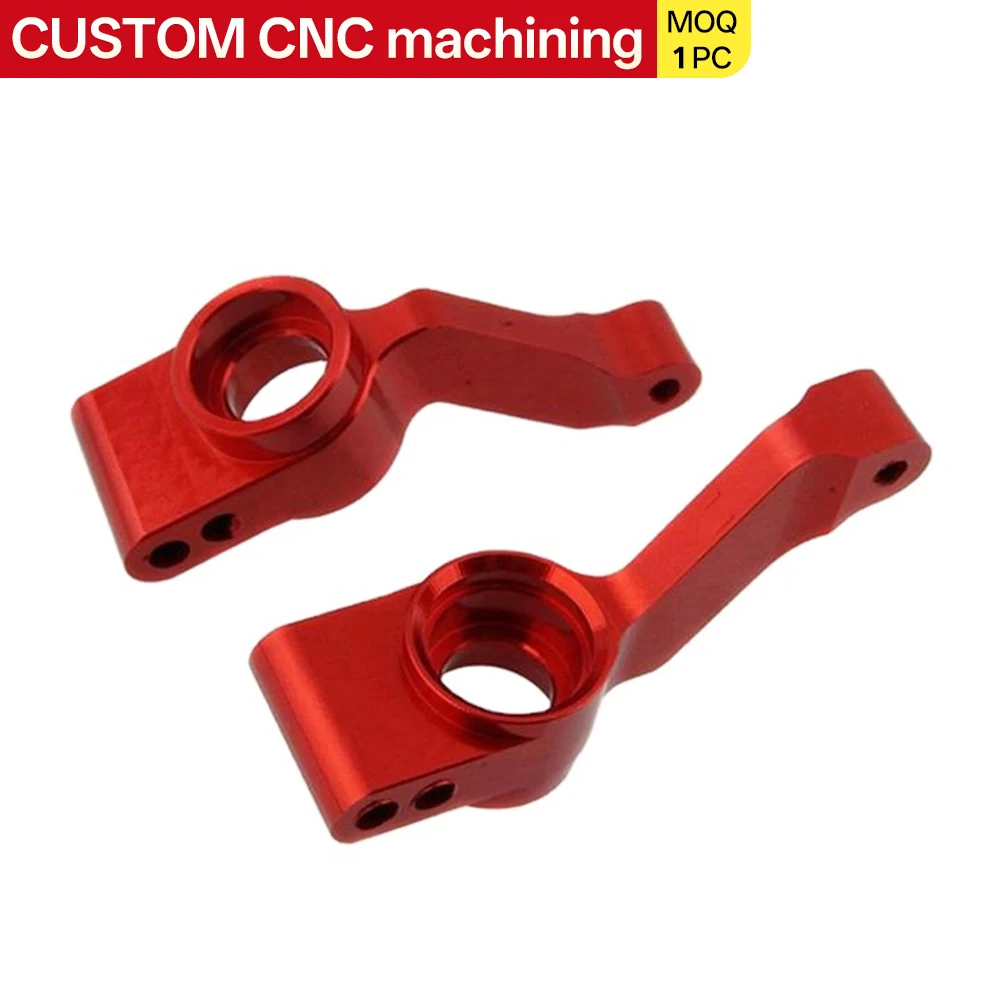 Piezas CNC de aluminio anodizado rojo fresadas