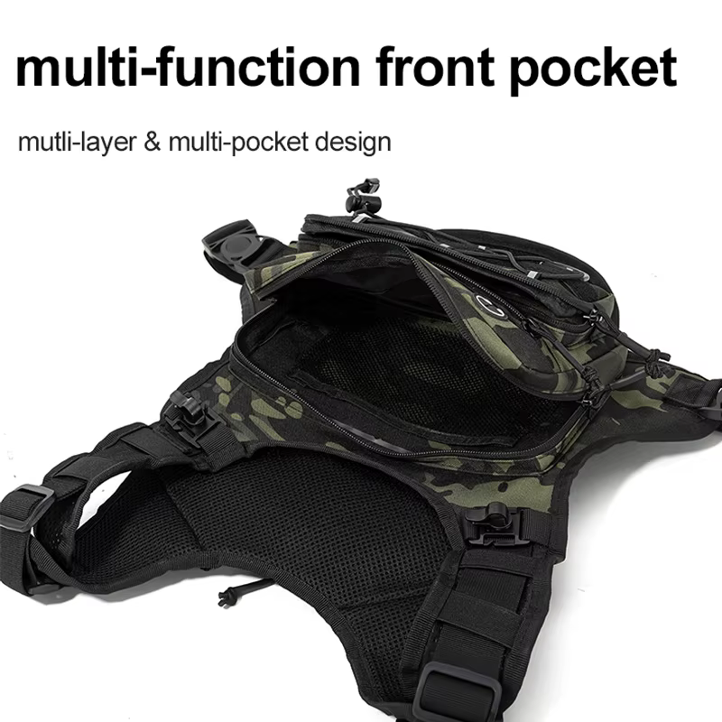 Bolsa de pesca pecho camuflaje con chaleco hombre para aparejos - imagen 3