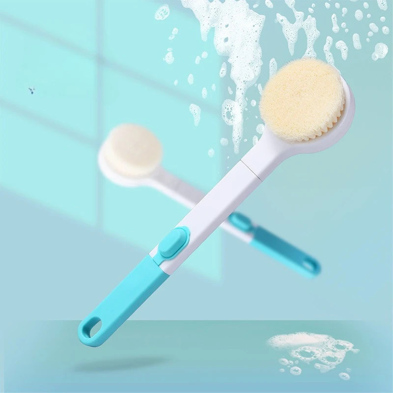 Cepillo de silicona para baño y cuerpo con mango largo