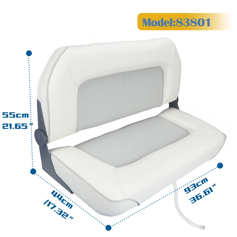 Silla de barco plegable ergonómica cuero anticorrosión para pesca - imagen 3