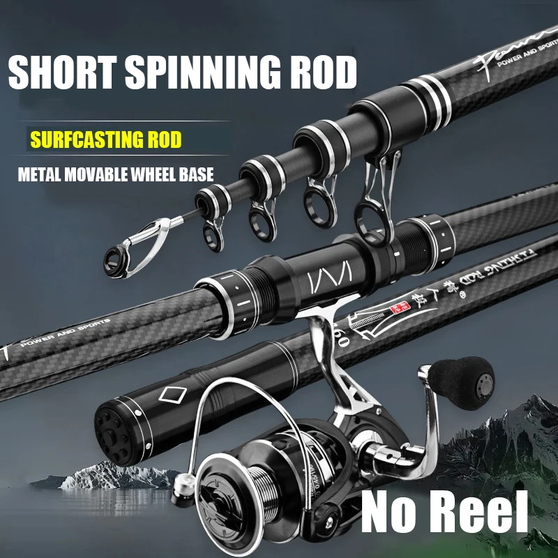 Caña telescópica de carbono giratoria portátil para surfcasting y baitcasting - imagen 5