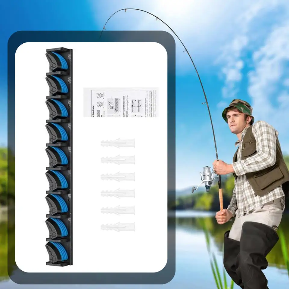 Soporte de pared ajustable para cañas de pesca con espuma protectora - imagen 4