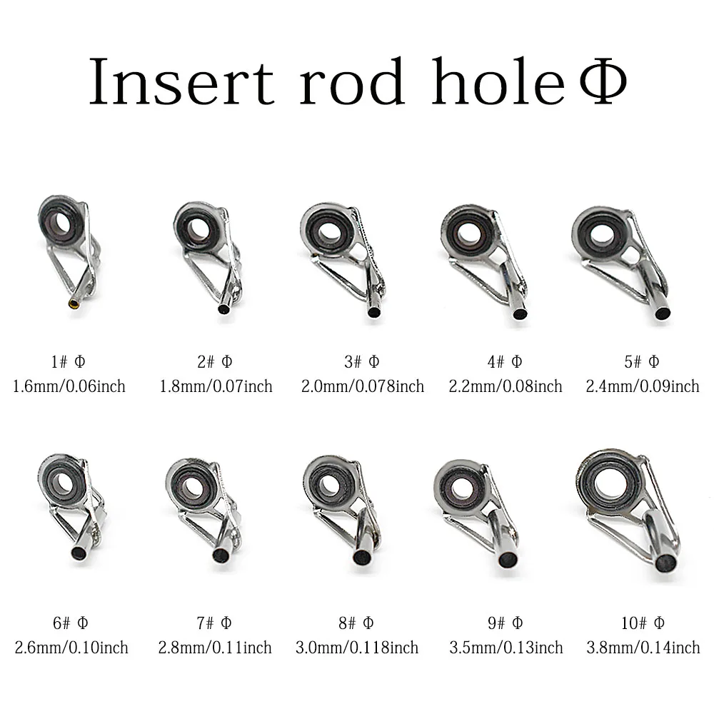 MNFT Kit reparación ojos punta caña pescar – Anillos cerámicos inox - imagen 3