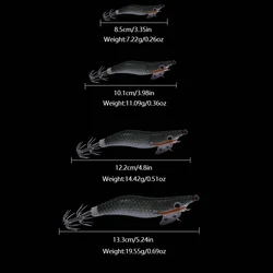 Lures biónicos para calamar con punta luminosa y cuerpo brillante