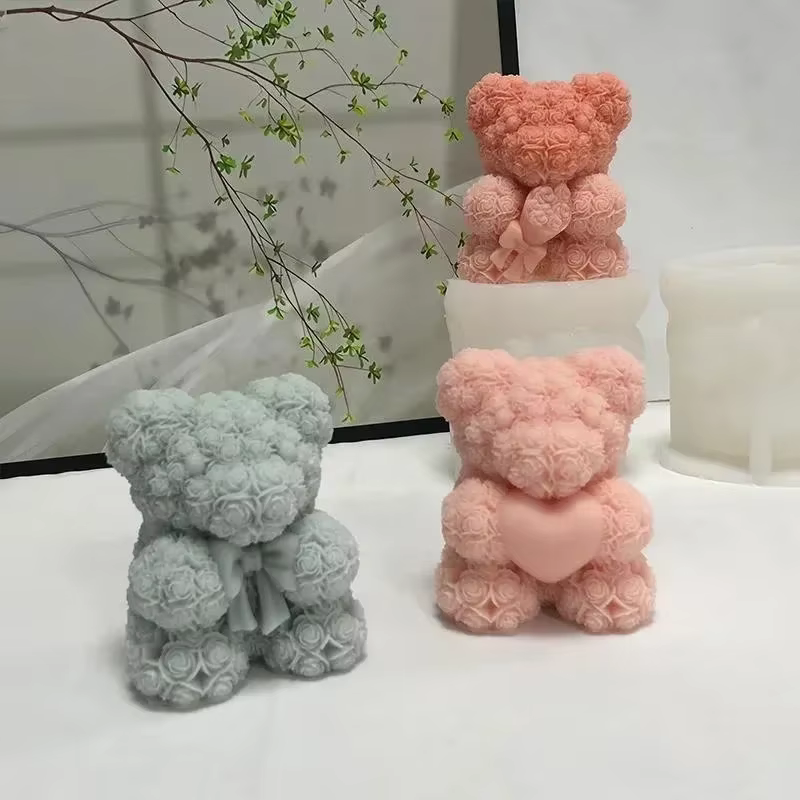 Molde de silicona 3D oso para velas y resina artesanal - imagen 3