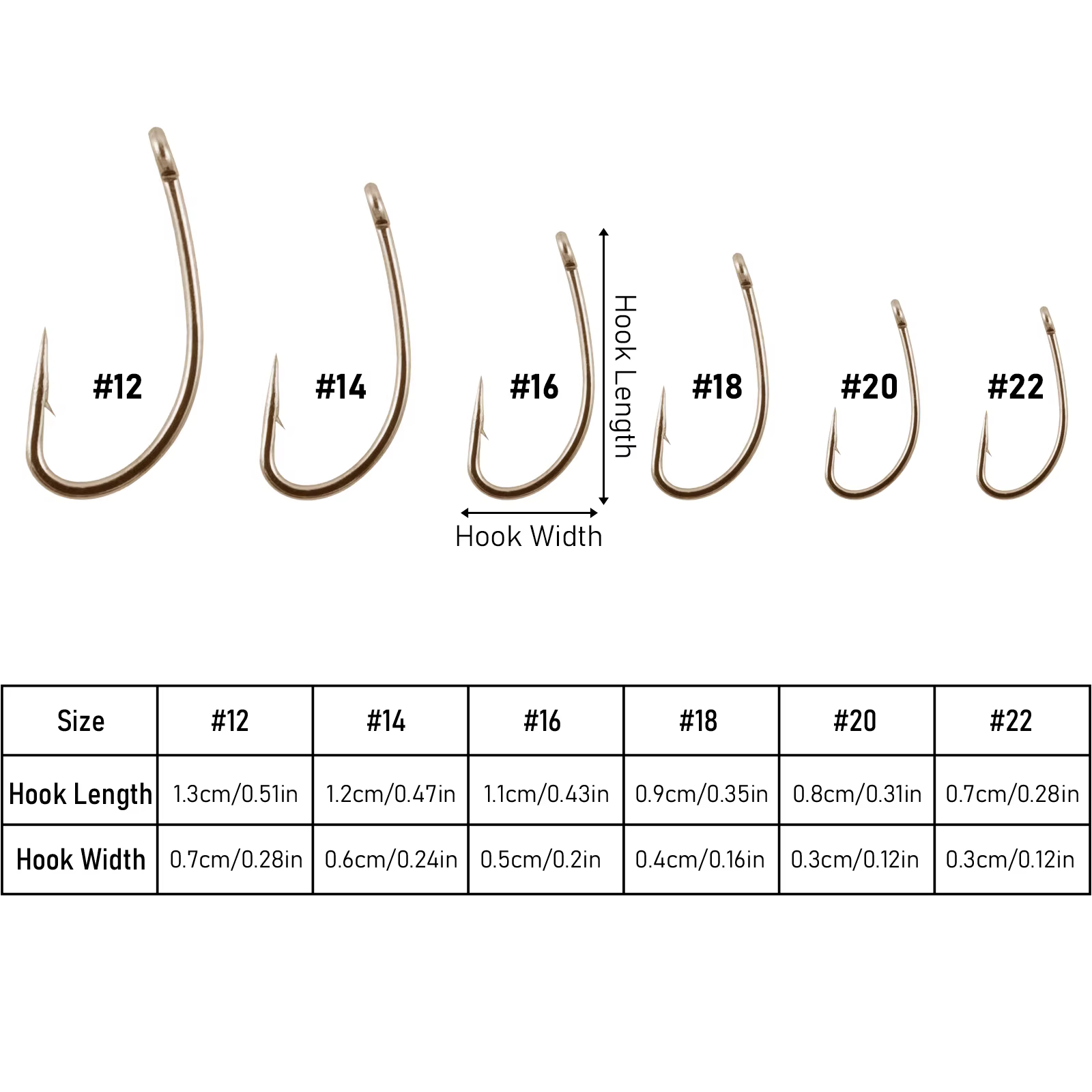 Anzuelos Curvos para Pesca con Mosca #12-#22 – Acero Alto Carbono - imagen 5