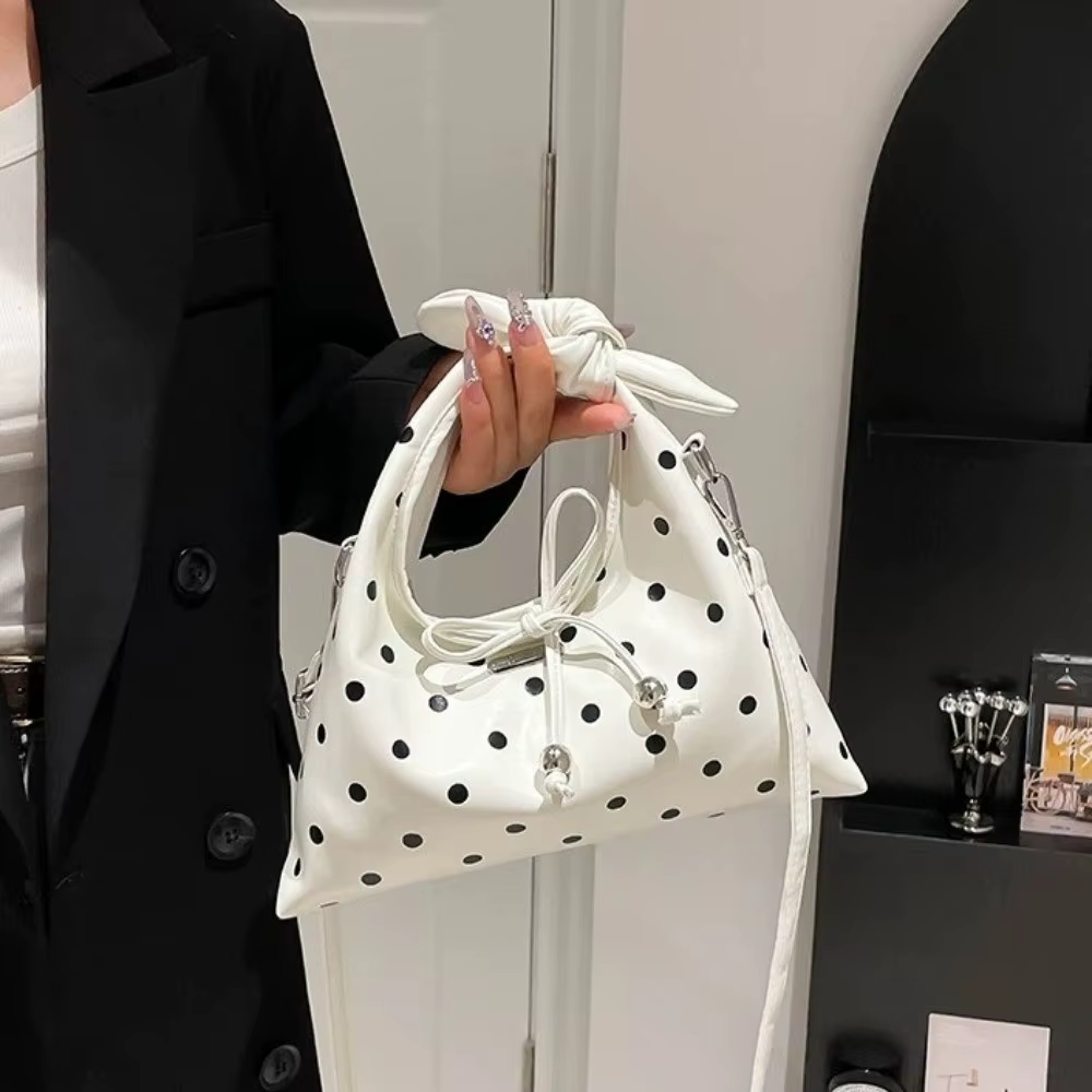 Bolso Bandolera Cuero PU con Lazo y Estampado de Puntos para Mujer - imagen 5