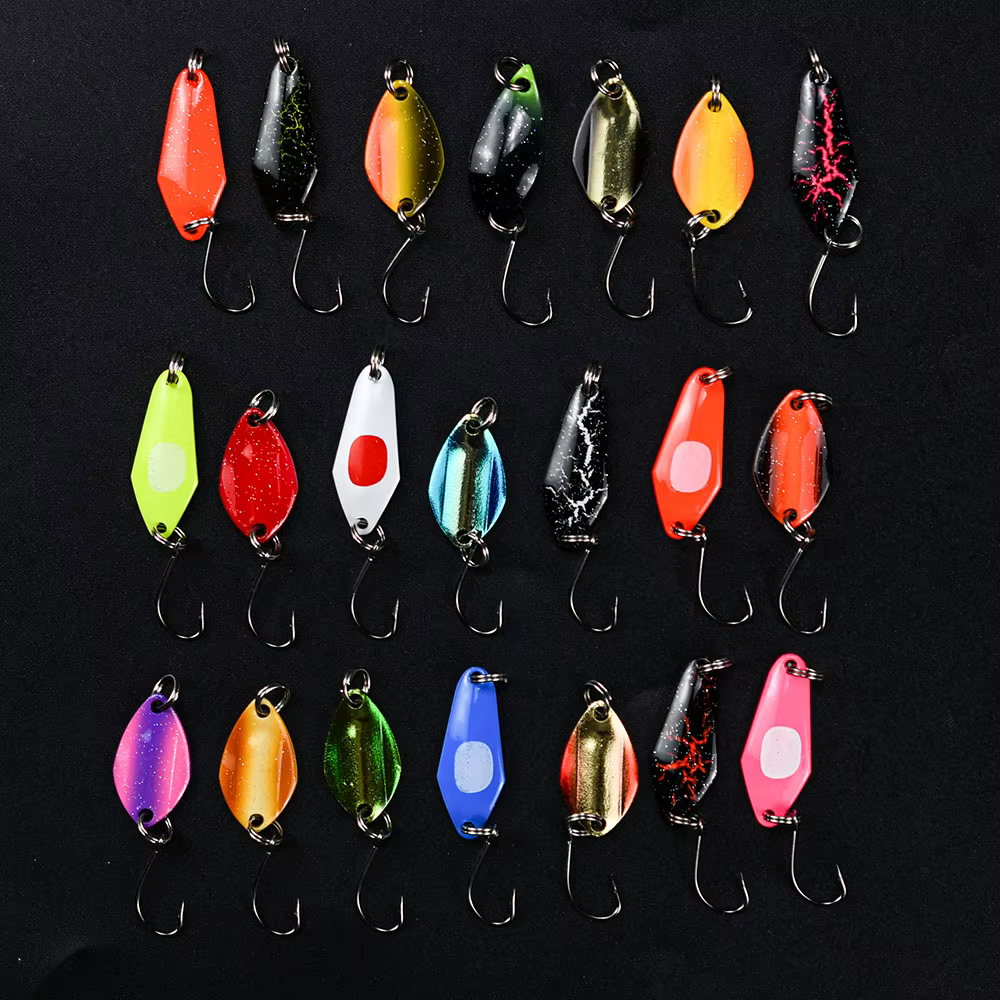 Cucharillas metálicas para trucha con anzuelo simple y muerte - imagen 4