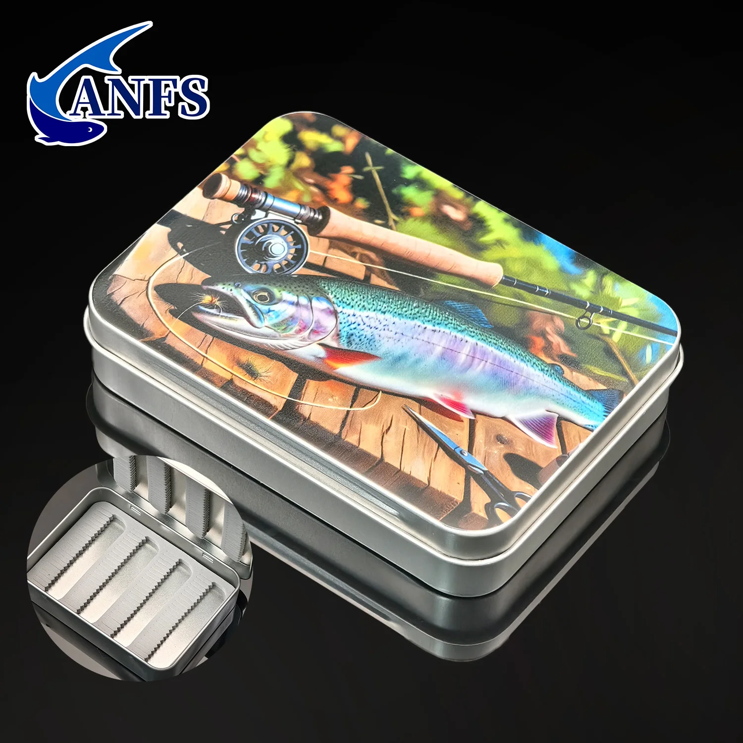 ANFS Estuche metálico para pesca con mosca y aparejos regalo - imagen 5