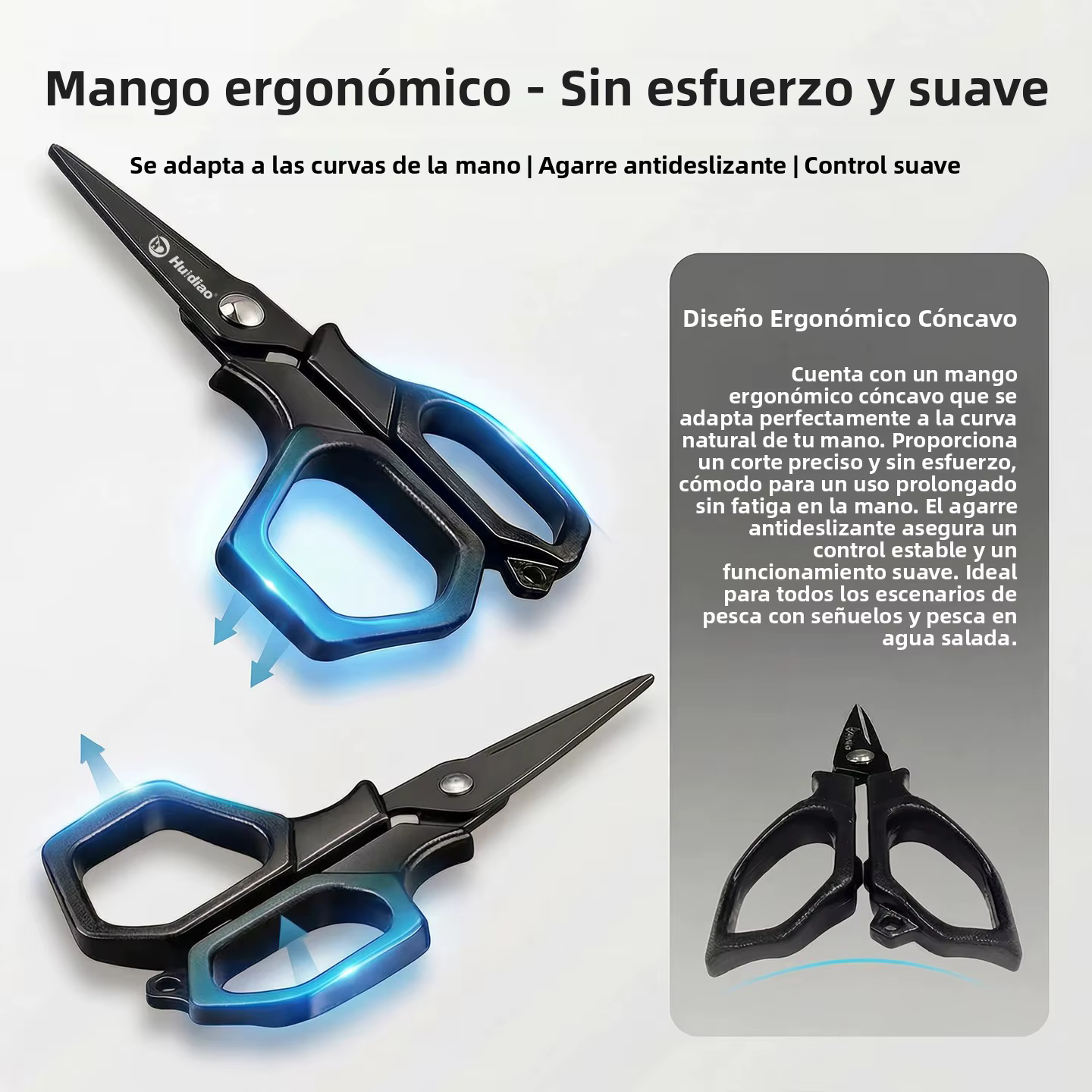Tijeras de pesca Huidiao de acero inoxidable con recubrimiento titanio - imagen 2