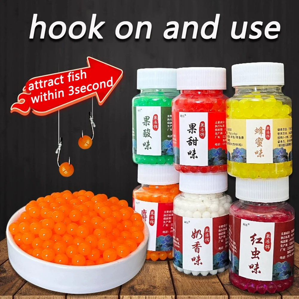 Cebo boilies de gelatina con aroma a pescado y huevo