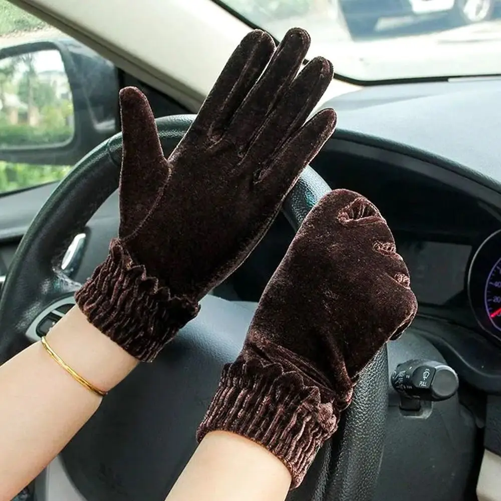 Mitones de felpa gruesa mujer – Guantes cálidos terciopelo para invierno - imagen 2