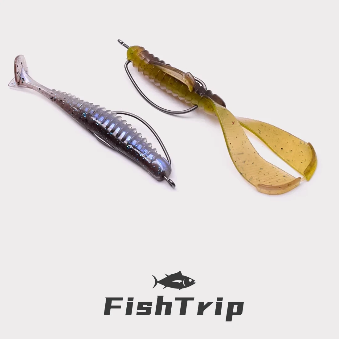 FishTrip Anzuelos de gusano de gran separacion para vinilo suave - imagen 2