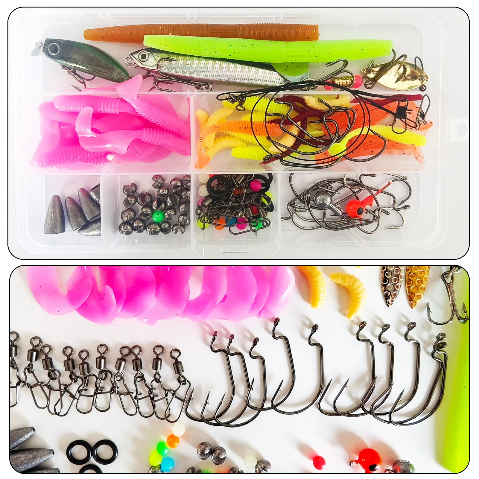 FREE FISHER Kit de señuelos para lubina con plomos y spinner - imagen 4