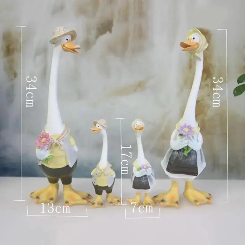 Estatua de pato en resina para jardín – Decoración artesanal