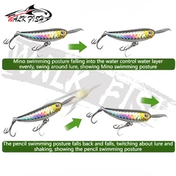 Walk Fish Micro Sinking Minnow lápiz: señuelo para lubina y trucha