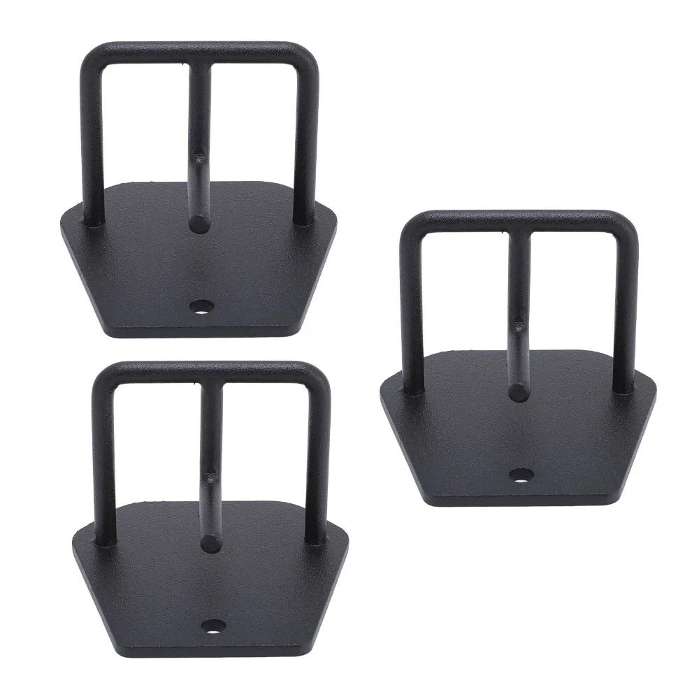 Anclajes de pared negros para bandas de ejercicio, acero al carbono - imagen 5