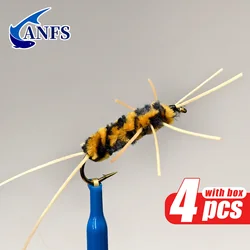 ANFS ninfas de mosca de piedra Pat's Rubber Legs para trucha