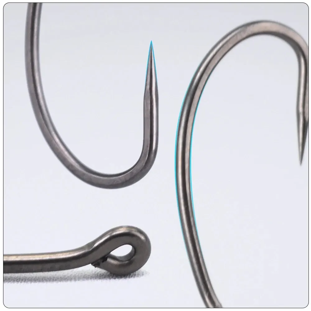 Hirisi anzuelo sin púas acero inoxidable alto carbono PTFE ojo X502 - imagen 5