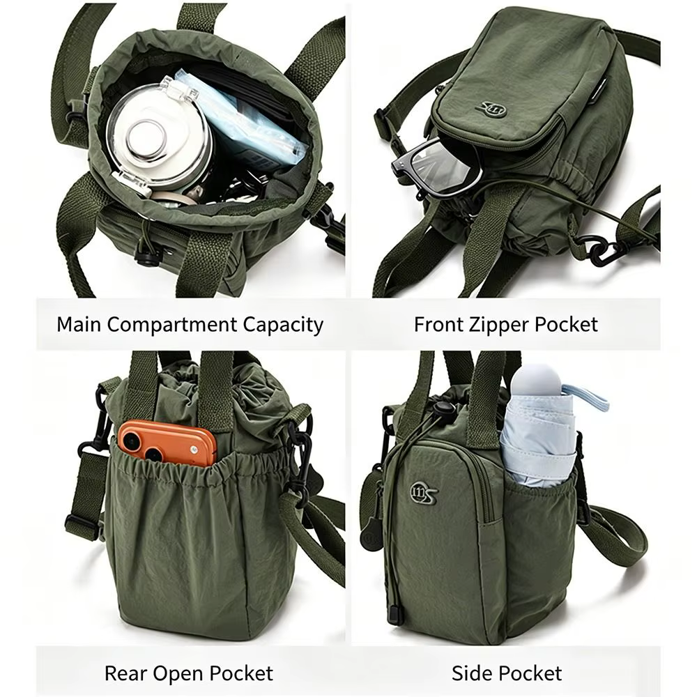 Bandolera Impermeable Mujer Gran Capacidad con Bolsillo Teléfono y Porta Botella - imagen 3