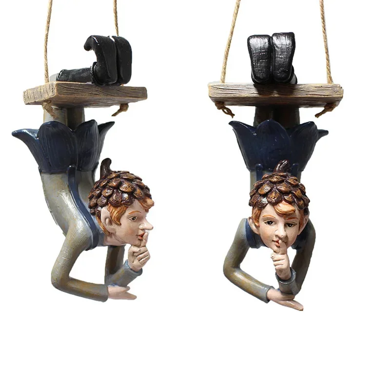 Columpio en miniatura de elfo de resina para jardín y patio - imagen 5