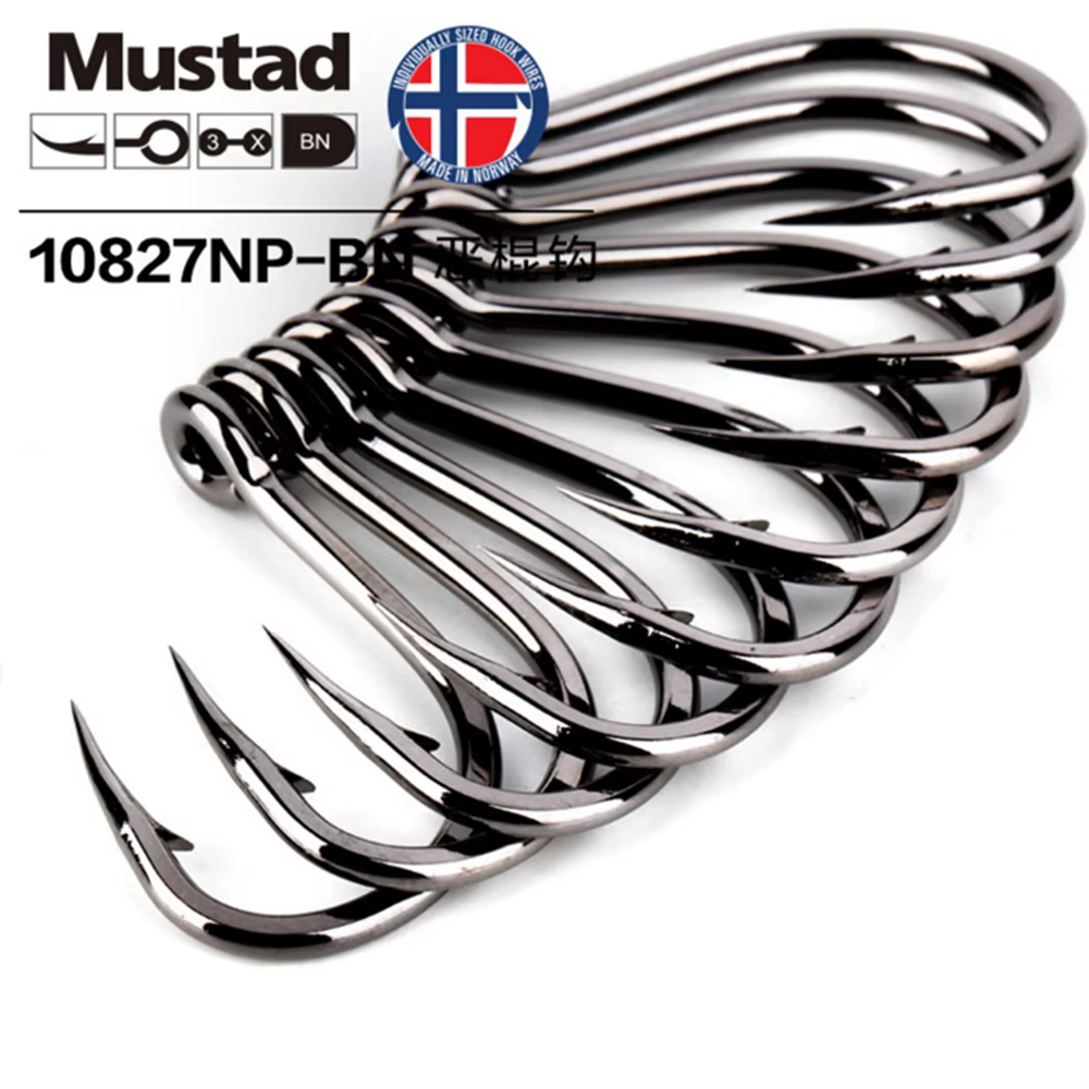 Mustad 10827 HOODLUM anzuelo ojo grande acero carbono para cebo - imagen 2