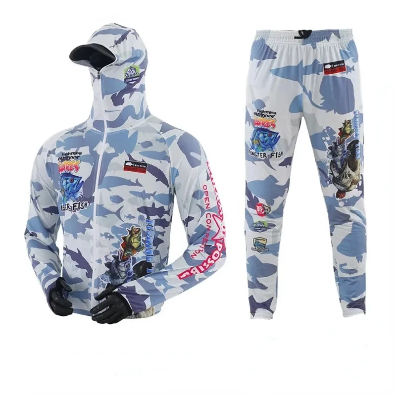 Ropa de pesca camuflaje mar con protección solar para hombre - imagen 2