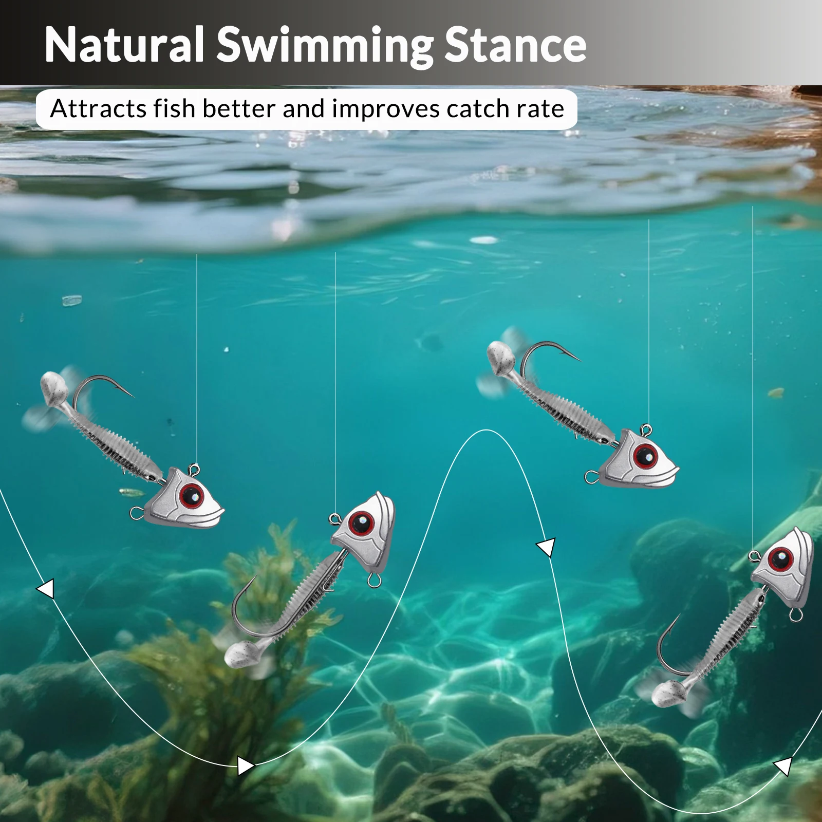 9KM Jig Head con ojos 3D de manivela para vinilo - imagen 5