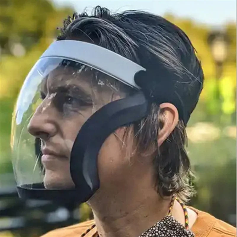 Protección facial completa en uso