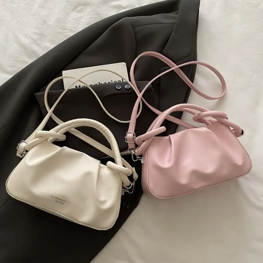 Bolso bandolera pequeño tipo nube plegable de piel PU para mujer - imagen 4