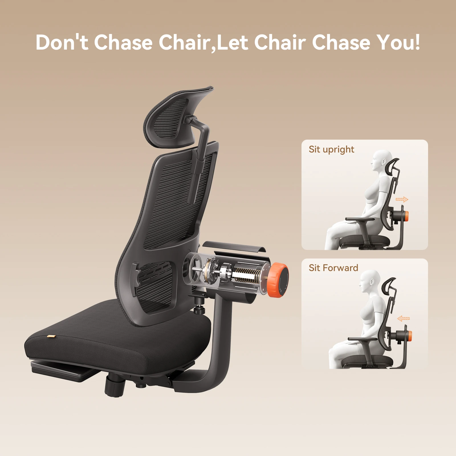 Silla ergonómica con reposapiés y soporte lumbar MagicH-BP - imagen 3
