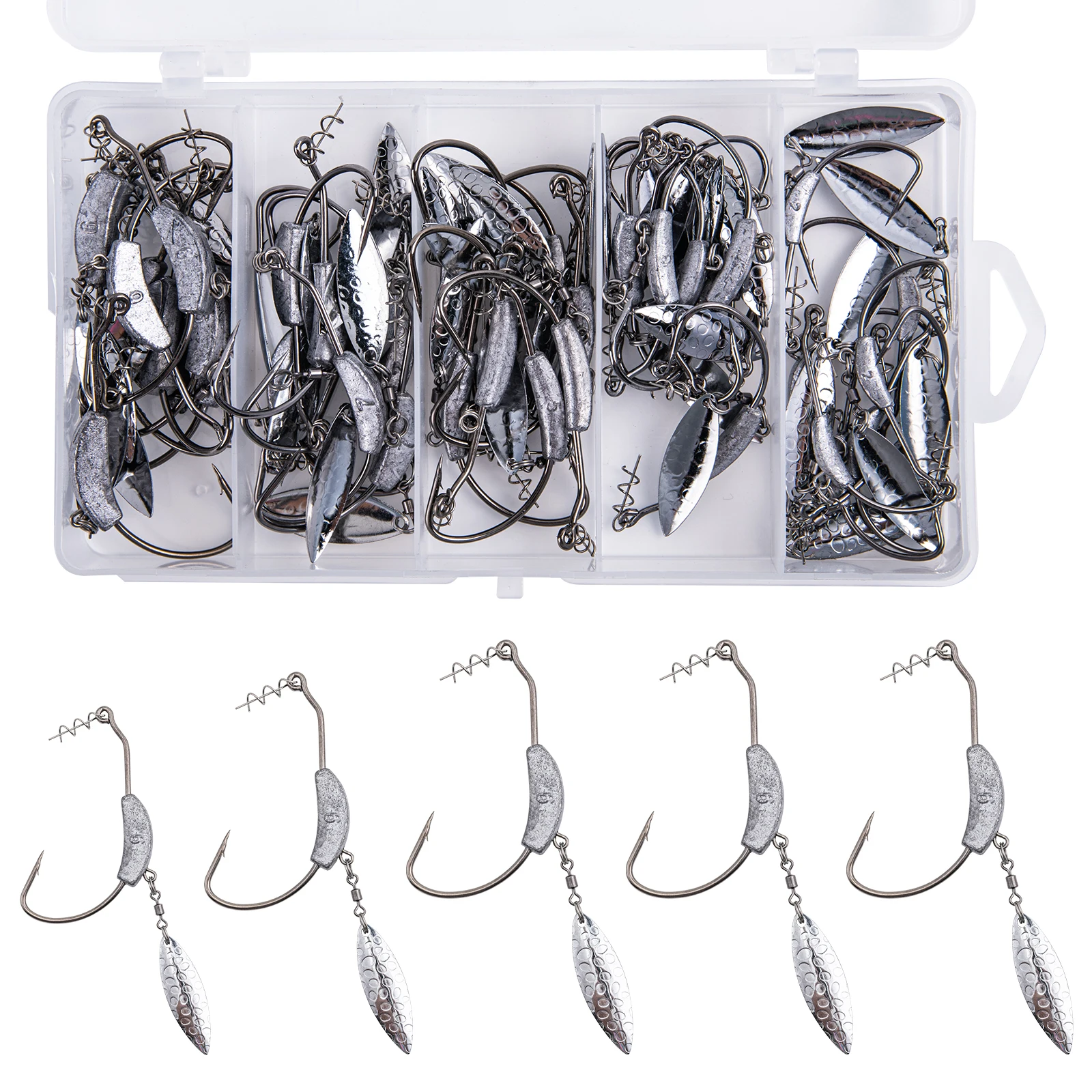Anzuelos Underspin Goture para swimbait con giratorio dorado