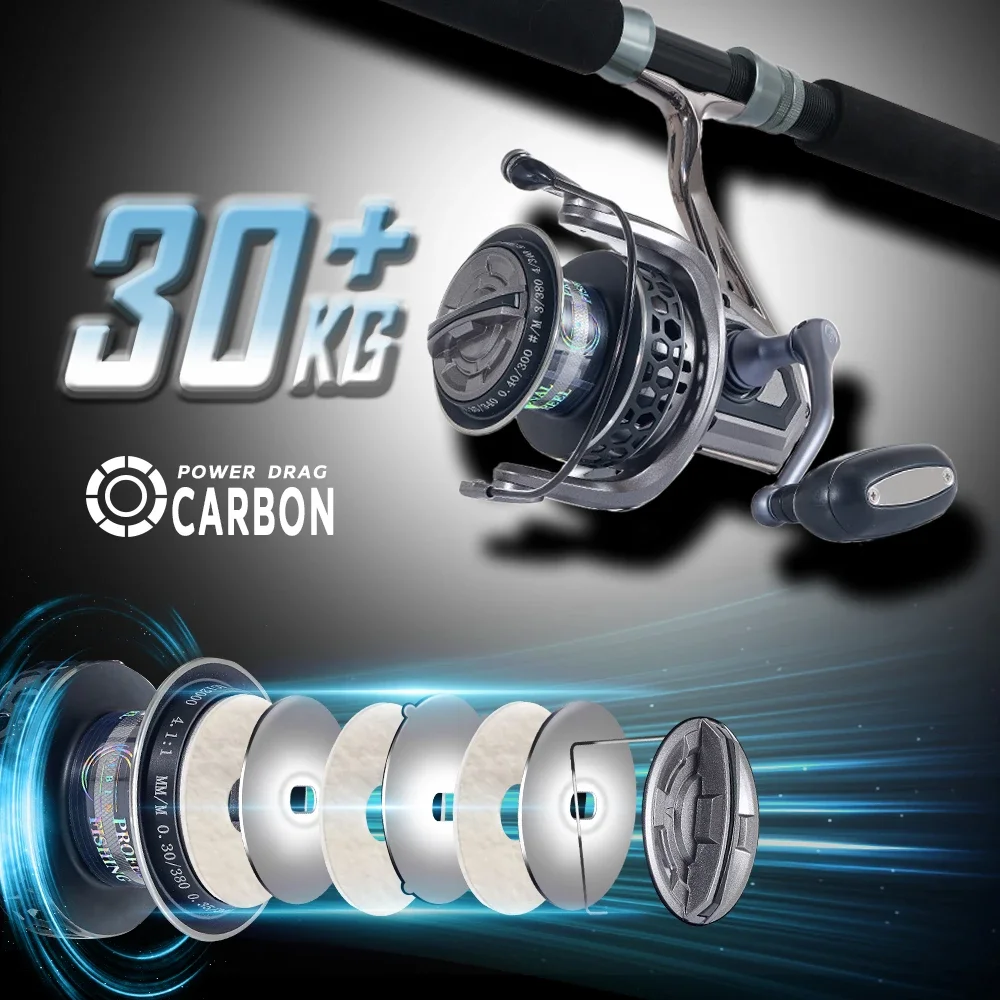 Carrete spinning MBLN 30 kg freinaje pesca marina - imagen 3
