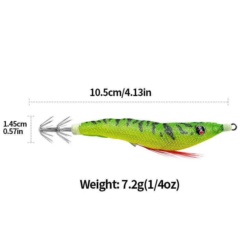 Anzuelo calamar Wood Shrimp Lightning UV reflectante para sepias - imagen 5